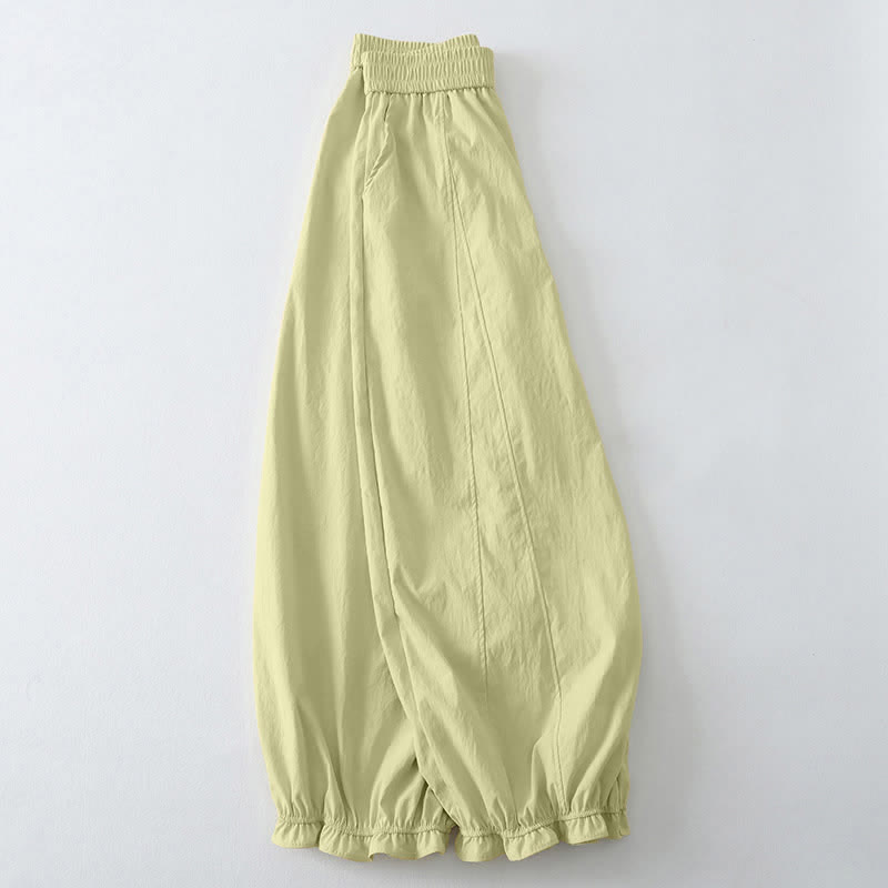 Buddha Stones Zomerse casual minimalistische effen harembroek met Zakken aan de Enkellengte en zakken voor dames - image 1