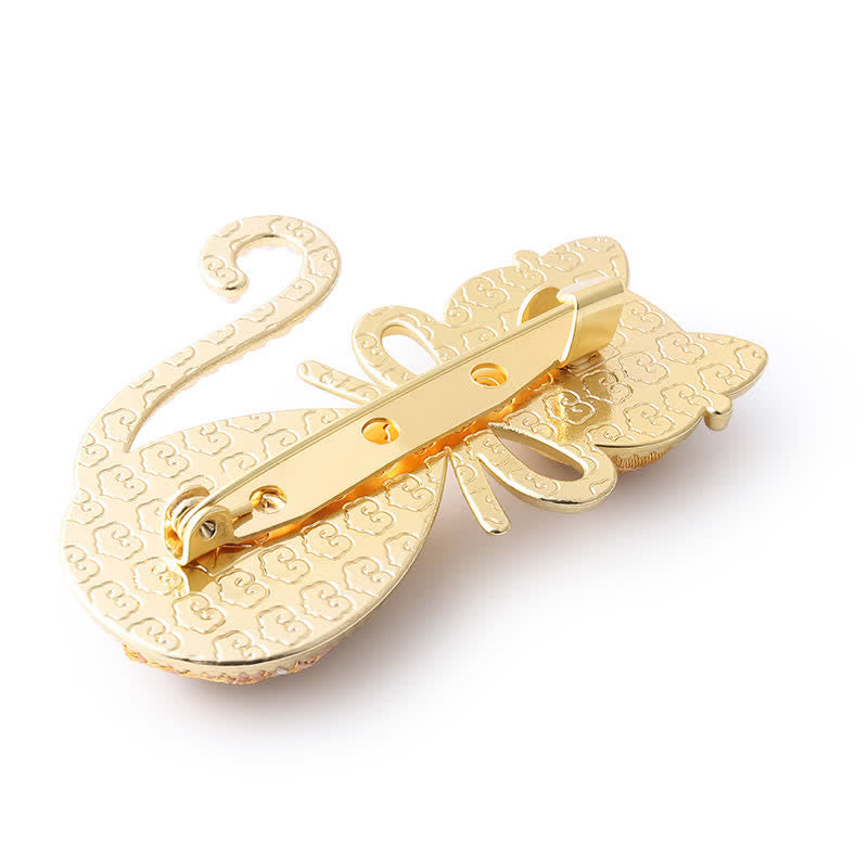 Buddha Stones Pearl Song Brocade Cat Bow Purity Broche - image 6