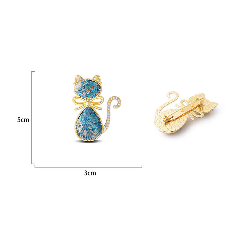 Buddha Stones Pearl Song Brocade Cat Bow Purity Broche - image 14