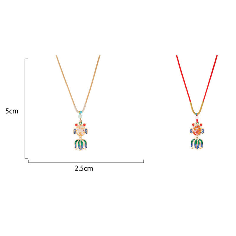 Buddha Stones Song Brocade Koi Fish Success Emaille Hanger Guofeng Ketting - image 4