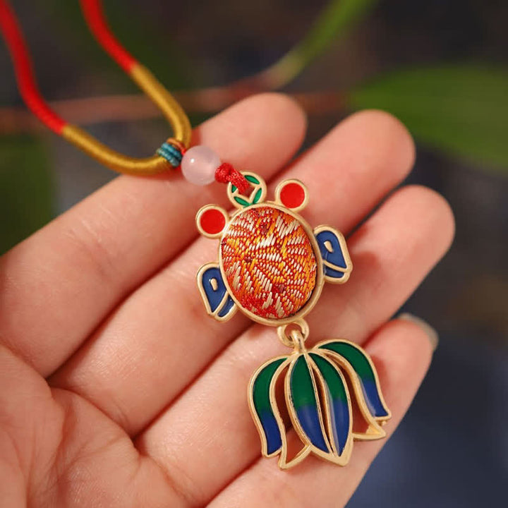 Buddha Stones Song Brocade Koi Fish Success Emaille Hanger Guofeng Ketting - image 0