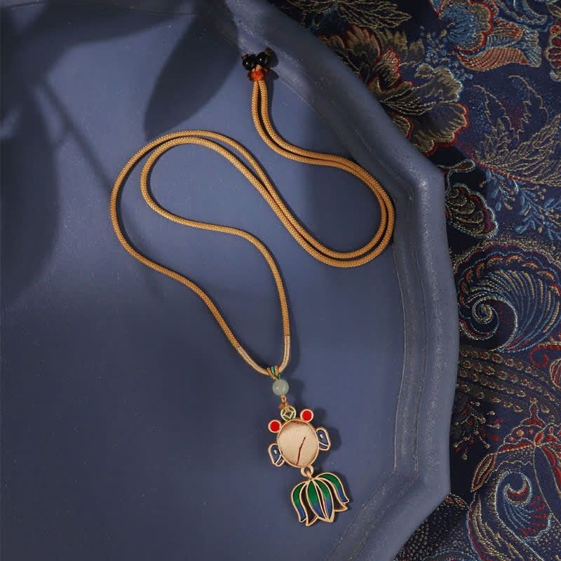 Buddha Stones Song Brocade Koi Fish Success Emaille Hanger Guofeng Ketting - image 2