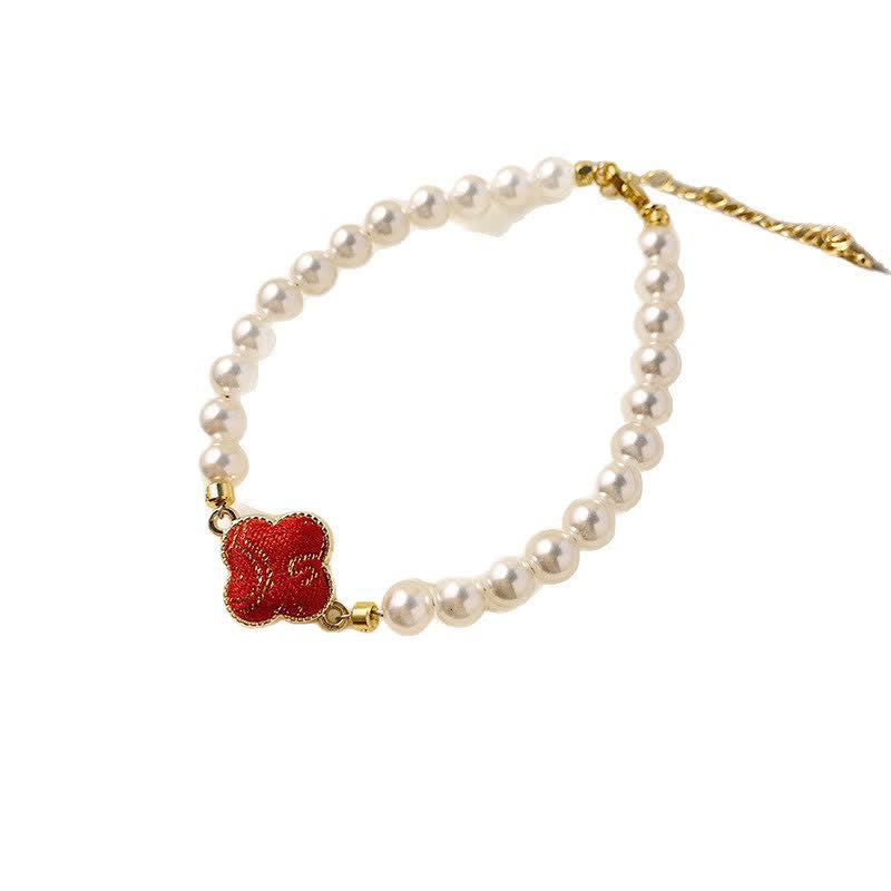 Buddha Stones Parel Song Brokaat Klaver Zuiverheid Nieuwe Chinese Armband - image 1