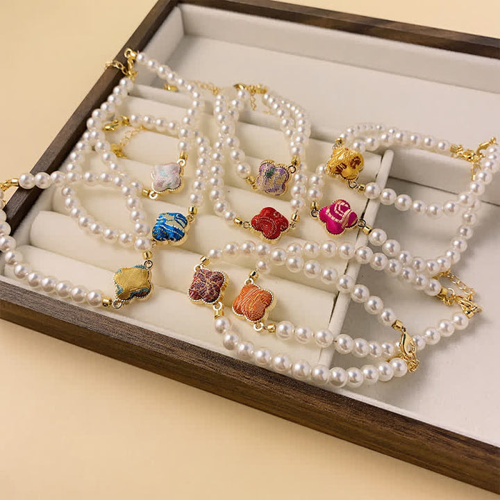 Buddha Stones Parel Song Brokaat Klaver Zuiverheid Nieuwe Chinese Armband - image 13