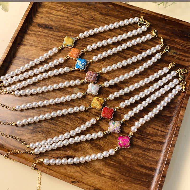 Buddha Stones Parel Song Brokaat Klaver Zuiverheid Nieuwe Chinese Armband - image 15