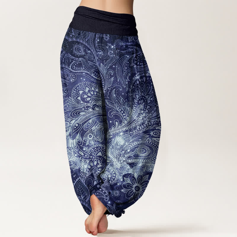 Buddha Stones Elegante damesharembroek van 100% Cotton met paisleyprint en elastische Taille . - image 1