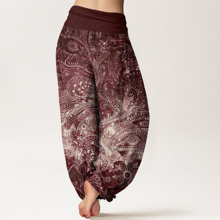 Buddha Stones Elegante damesharembroek van 100% Cotton met paisleyprint en elastische Taille . - image 9