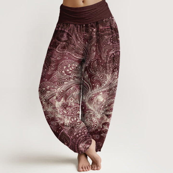 Buddha Stones Elegante damesharembroek van 100% Cotton met paisleyprint en elastische Taille . - Kastanjebruin - US16, UK/AU20, EU48 (3XL) - image 8