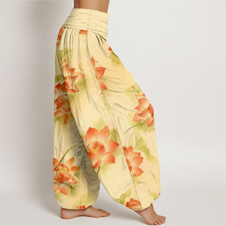 Buddha Stones Dames harembroek met elastische Taille en lotusbloemmotief - image 10
