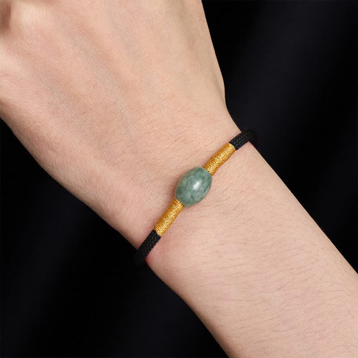 Buddha Stones Armband met jade kralen en rood koord - image 9
