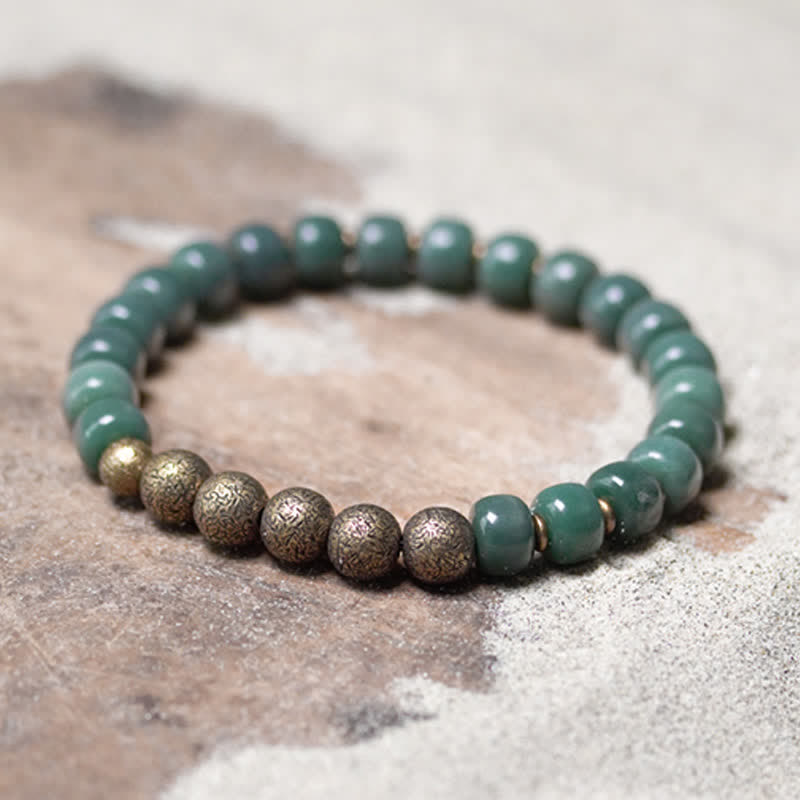 Buddha Stones Tibetaanse cyaan Bodhi-zaad koperen Armband - 18 cm - image 0