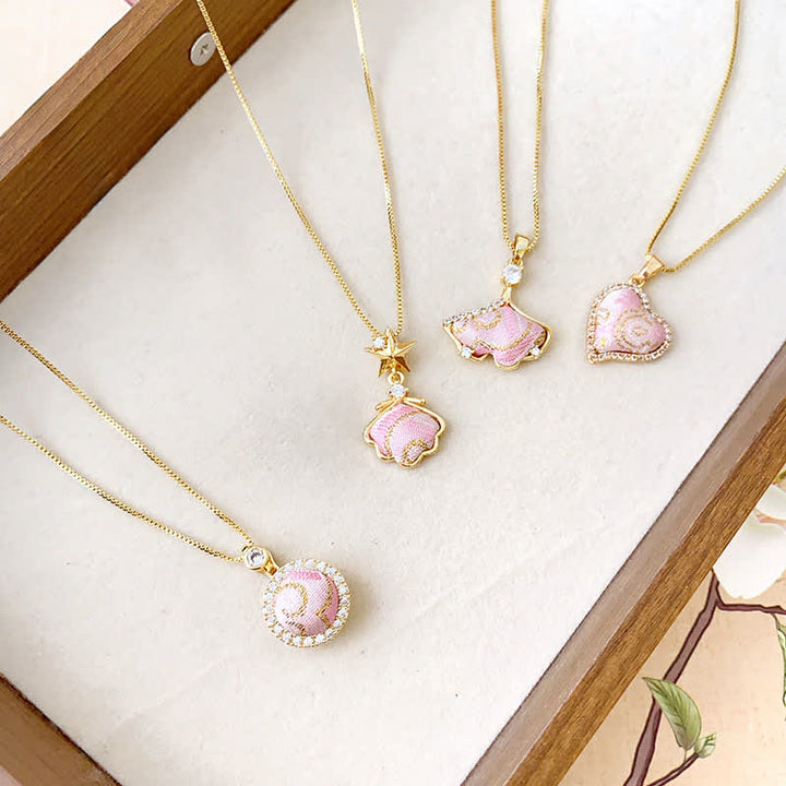 Buddha Stones Song Brocade Copper Shell Heart Ginkgo Leaf Luck Ketting - image 10
