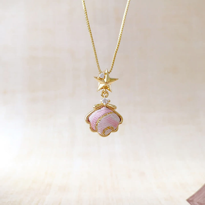 Buddha Stones Song Brocade Copper Shell Heart Ginkgo Leaf Luck Ketting - image 4