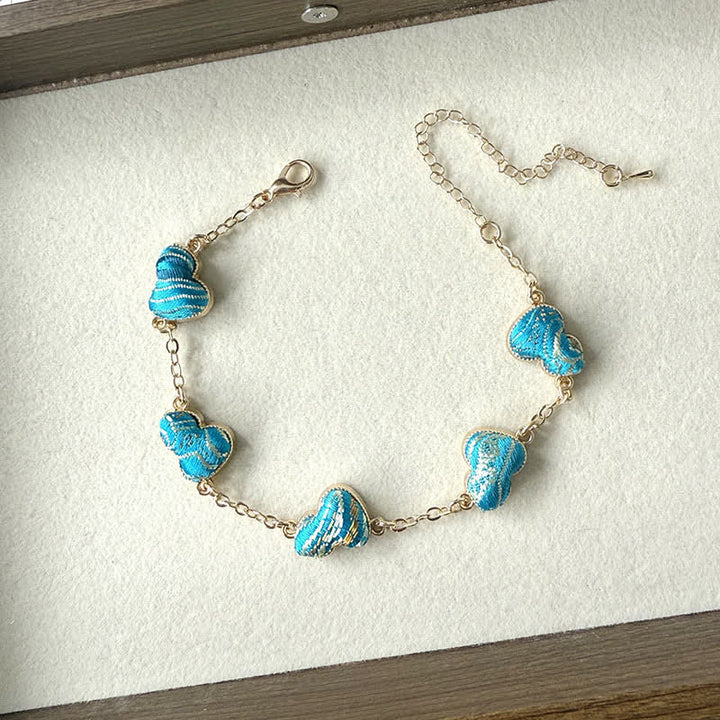 Buddha Stones Song Brocade Copper Gourd Blessing Gold Tone Armband - Blauw (zelfde kleurtint – patroon varieert) - image 8