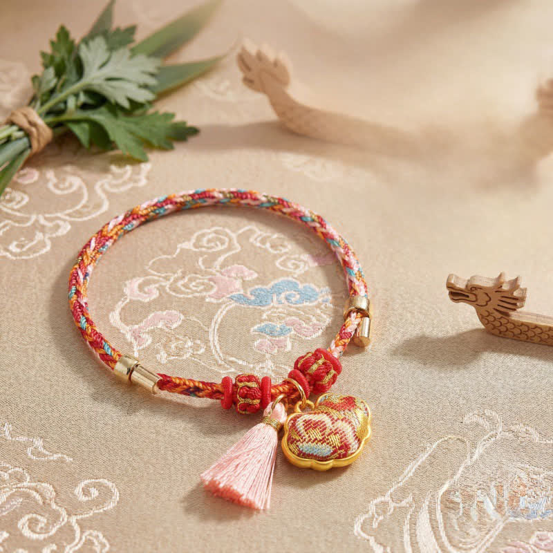 Buddha Stones Handgeweven vijfkleurige appel geldzak kalebas Chinese slot bedeltje Armband - image 61