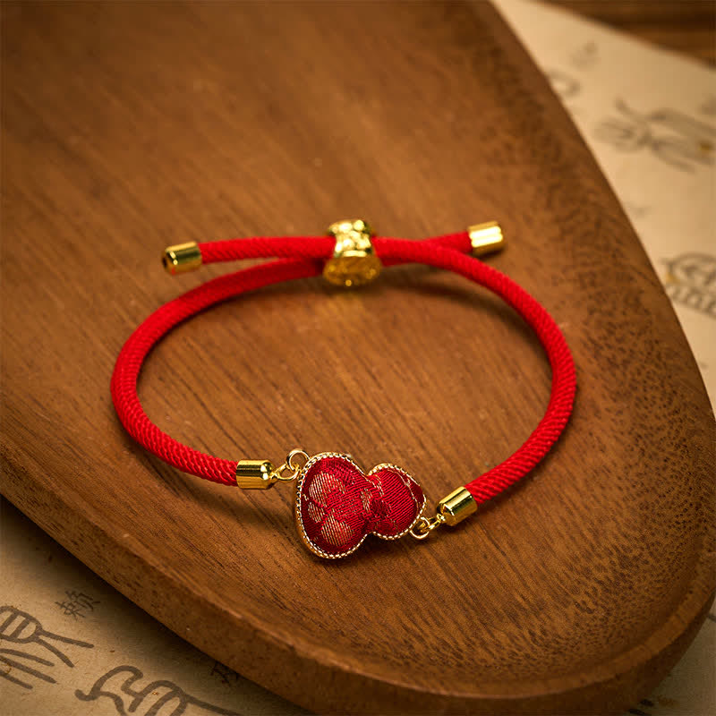 Buddha Stones Red String Song Brocade Kalebas Armband - image 1