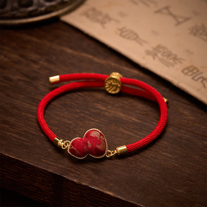 Buddha Stones Red String Song Brocade Kalebas Armband - Songbrokaat (zelfde kleurtint – patroon varieert) - image 0
