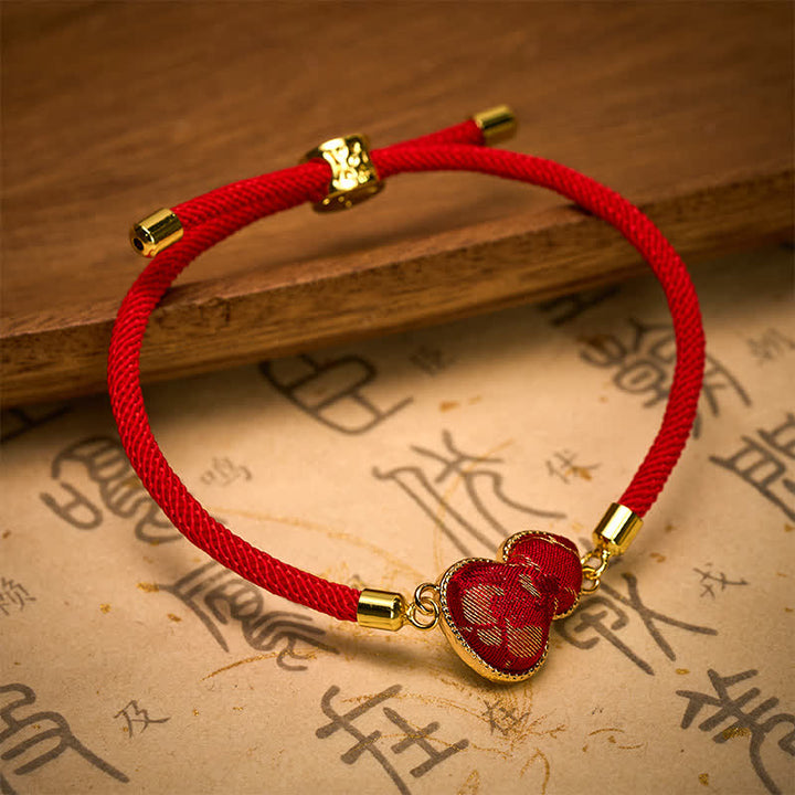 Buddha Stones Red String Song Brocade Kalebas Armband - image 2