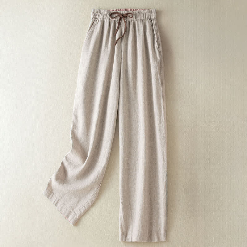 Buddha Stones Zomerse casual minimalistische enkelbroek met Enkellengte , effen kleur, harembroek voor dames met zakken - Beige - US8-10, UK/AU12-14, EU40-42 (2XL) - image 0