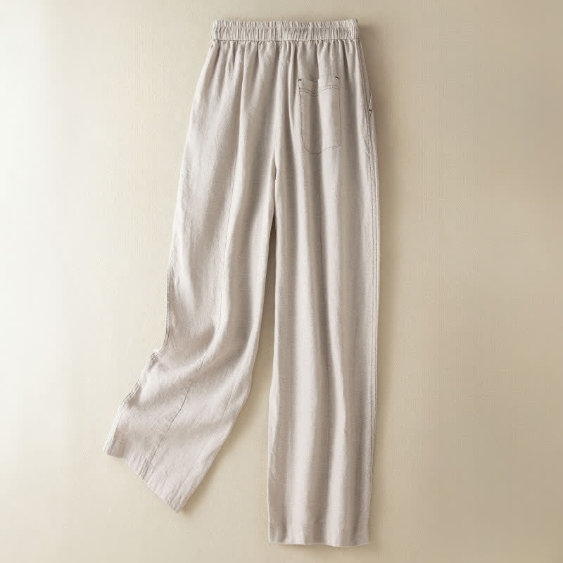 Buddha Stones Zomerse casual minimalistische enkelbroek met Enkellengte , effen kleur, harembroek voor dames met zakken - image 1