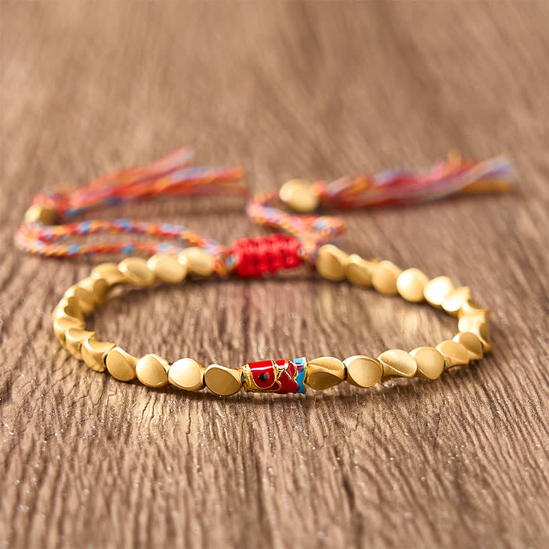 Buddha Stones Vintage etnische Armband met koperen koi-vismotief - image 1