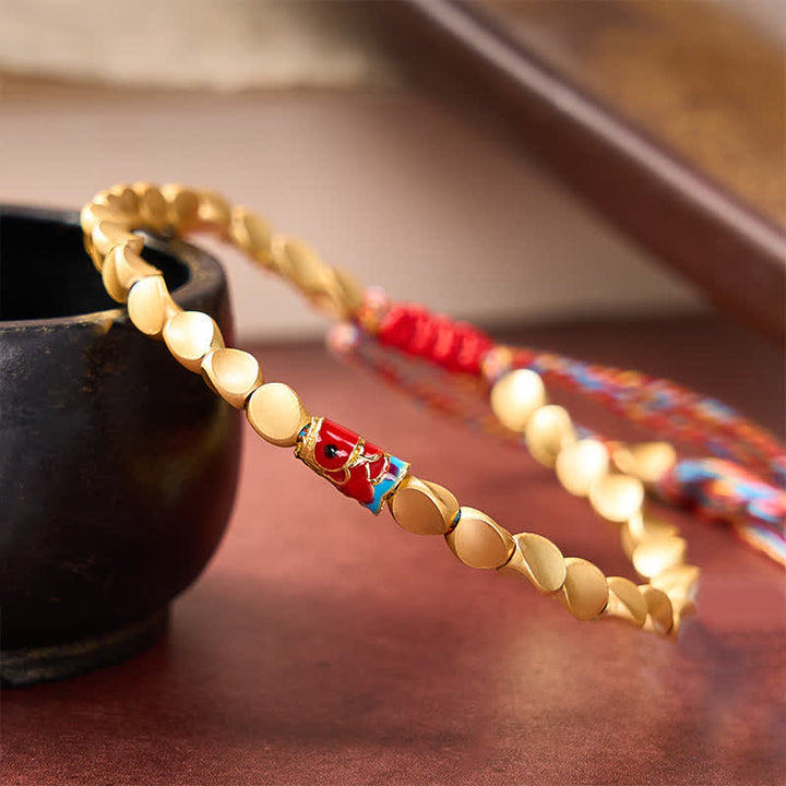 Buddha Stones Vintage etnische Armband met koperen koi-vismotief - image 4