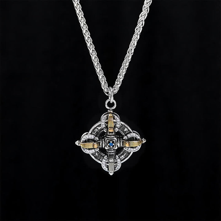 Buddha Stones Koperen Vajra- Ketting met zilveren kruis - image 2
