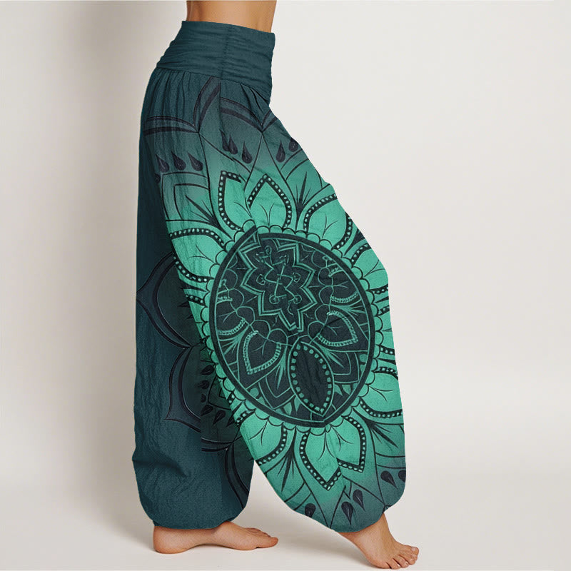 Buddha Stones Dames harembroek met elastische Taille en symmetrisch mandala-patroon van katoen - image 7