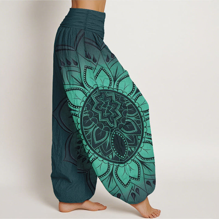 Buddha Stones Dames harembroek met elastische Taille en symmetrisch mandala-patroon van katoen - image 7