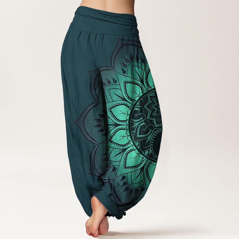 Buddha Stones Dames harembroek met elastische Taille en symmetrisch mandala-patroon van katoen - image 6