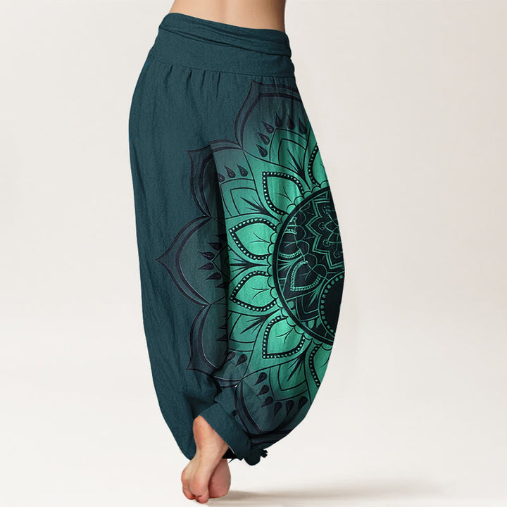 Buddha Stones Dames harembroek met elastische Taille en symmetrisch mandala-patroon van katoen - image 6