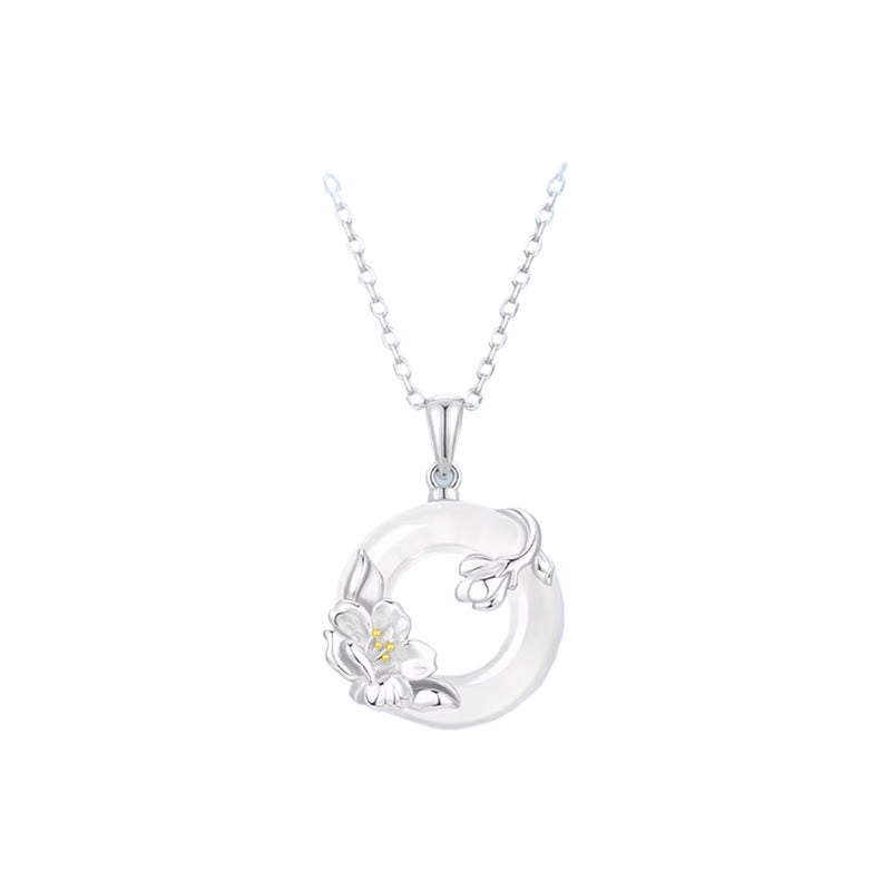 Buddha Stones Witte chalcedoon camelia vredesgesp Ketting - image 10