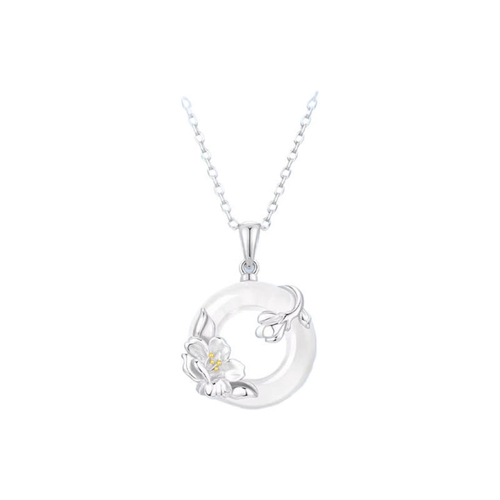 Buddha Stones Witte chalcedoon camelia vredesgesp Ketting - image 10