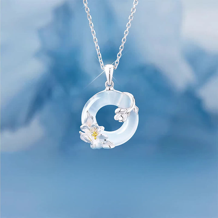 Buddha Stones Witte chalcedoon camelia vredesgesp Ketting - Vredesgesp (Vrede ♥ Rust) - Witte chalcedoon (Harmonie♥Positief) - image 0