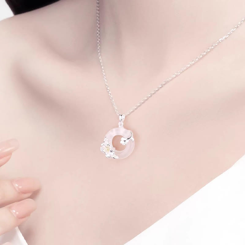 Buddha Stones Witte chalcedoon camelia vredesgesp Ketting - image 4