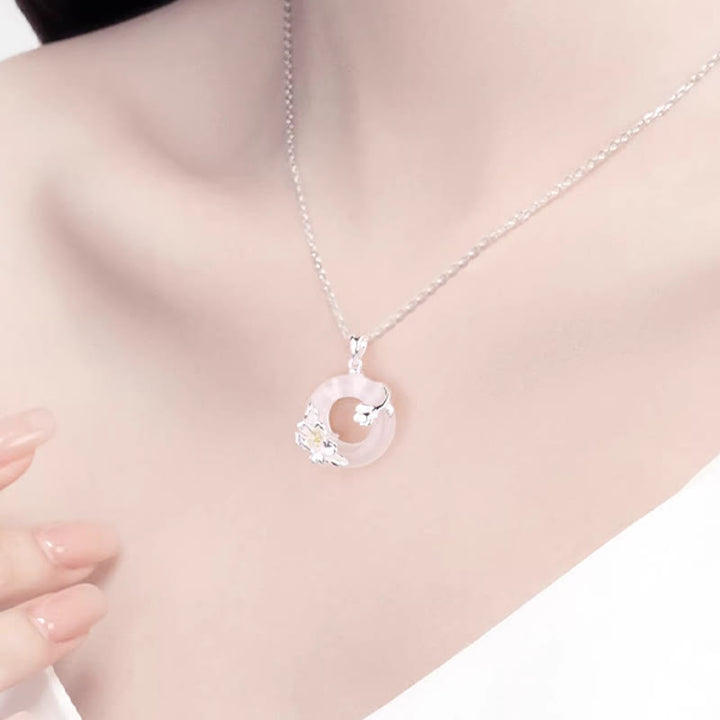 Buddha Stones Witte chalcedoon camelia vredesgesp Ketting - image 4