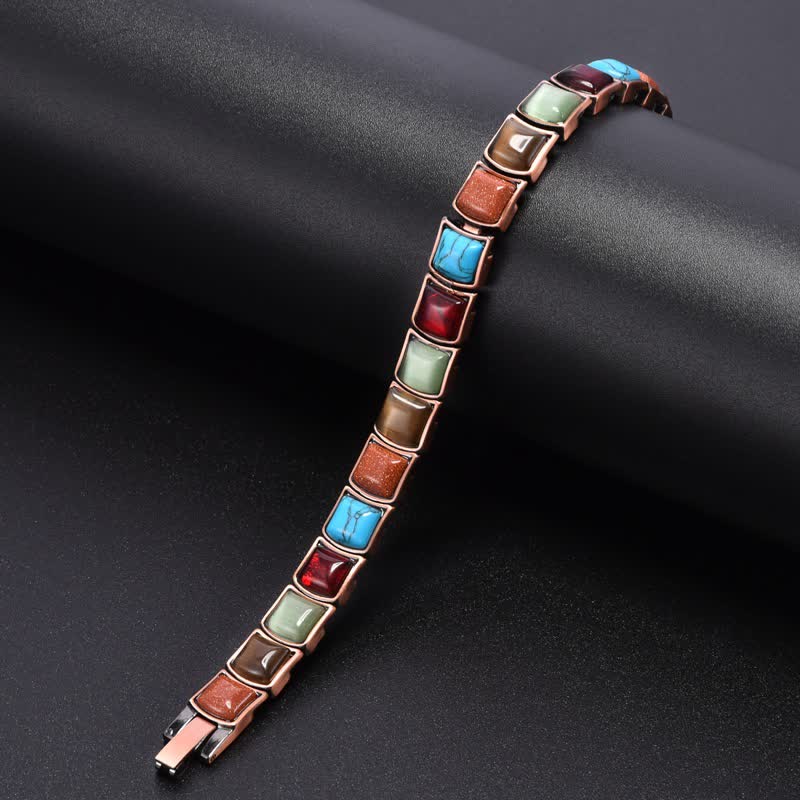 Buddha Stones Vintage magnetische Armband met koperen inleg en turkoois - image 3