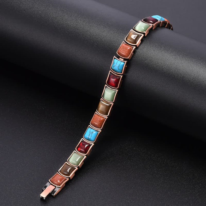 Buddha Stones Vintage magnetische Armband met koperen inleg en turkoois - image 3