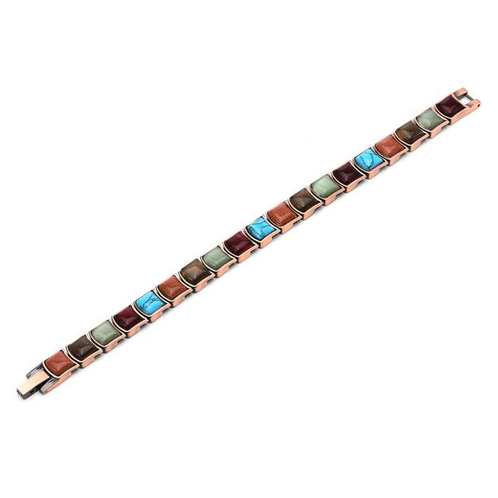 Buddha Stones Vintage magnetische Armband met koperen inleg en turkoois - image 4