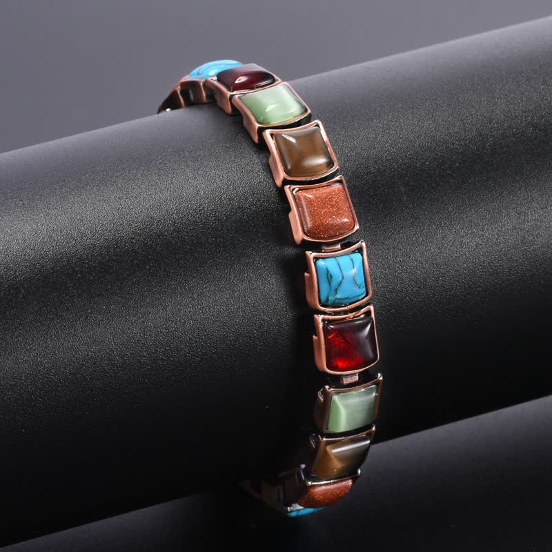 Buddha Stones Vintage magnetische Armband met koperen inleg en turkoois - image 2