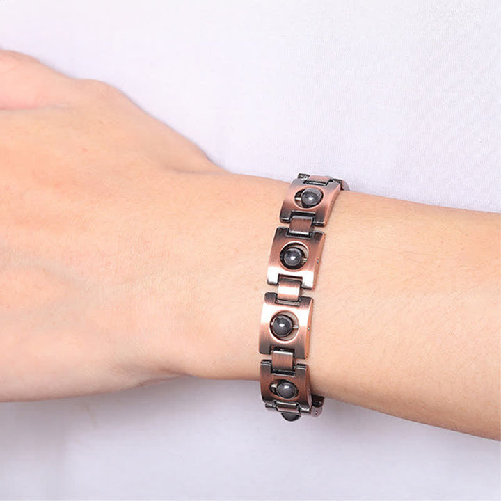 Buddha Stones Vintage Armband met magnetische aarding en koperen plating - image 3