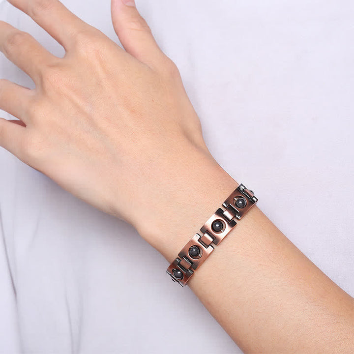 Buddha Stones Vintage Armband met magnetische aarding en koperen plating - image 4