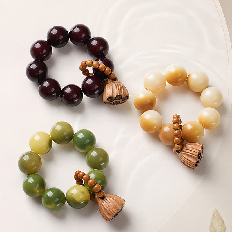 Buddha Stones Witte Bodhizaad Lotuspeul Aardende Handgepolijste Tactiele Meditatiekralen Decoraties - image 0