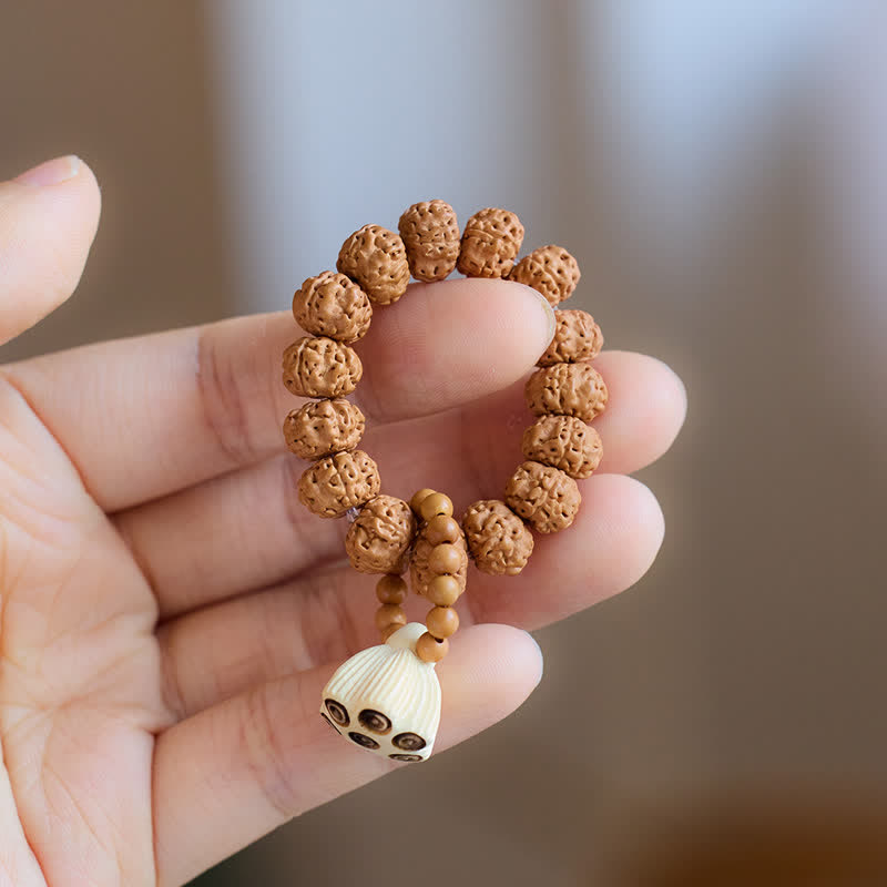 Buddha Stones Handgepolijste hanger met vajrazaad en lotuspeul, tactiele meditatiekralen en decoratie. - image 1