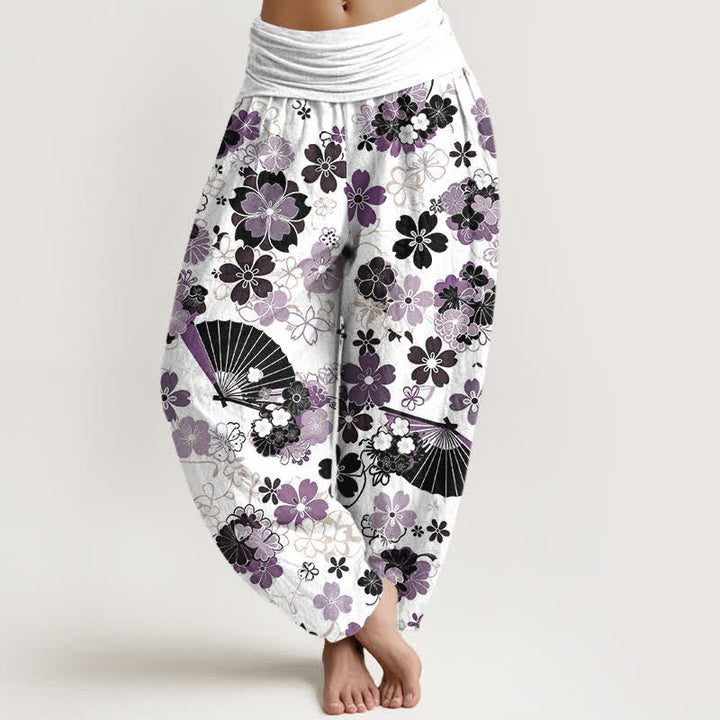 Buddha Stones Dames Waaier met elastische Taille en kersenbloesemmotief, gemaakt van katoen. - Distel - US16, UK/AU20, EU48 (3XL) - image 0