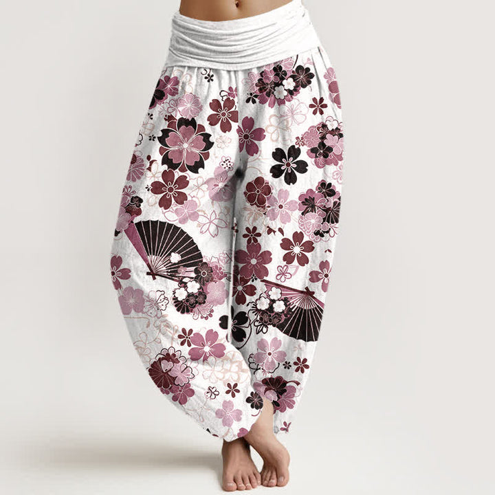 Buddha Stones Dames Waaier met elastische Taille en kersenbloesemmotief, gemaakt van katoen. - RosyBrown - US16, UK/AU20, EU48 (3XL) - image 5