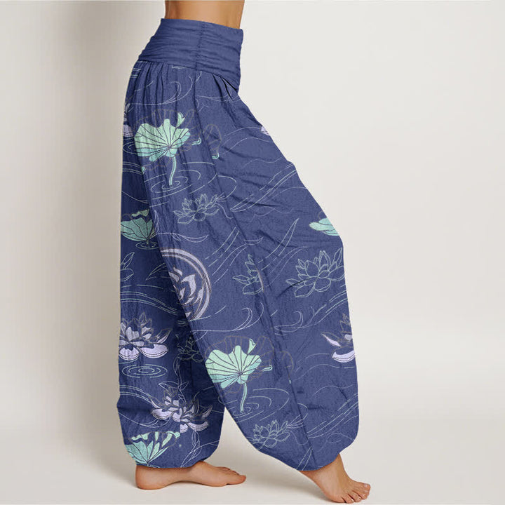 Buddha Stones Dames harembroek met elastische Taille en lotusmotief - image 2