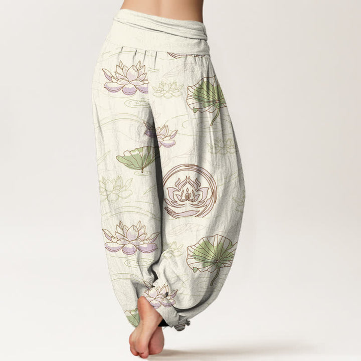Buddha Stones Dames harembroek met elastische Taille en lotusmotief - image 6