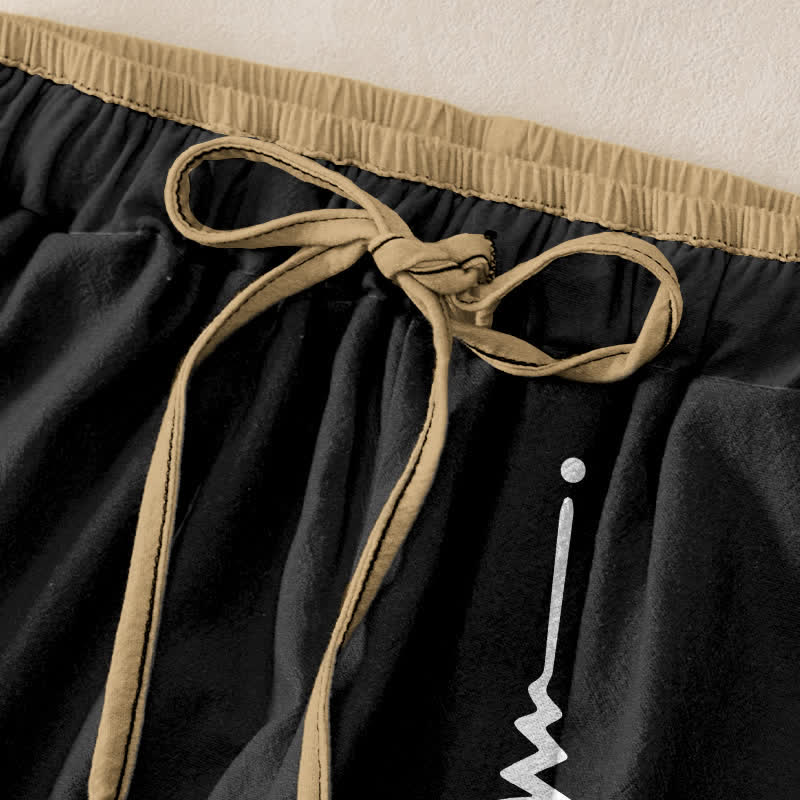 Buddha Stones Damesbroek van 100% Cotton met Om-symboolpatroon, elastische Taille en Zakken. - image 1