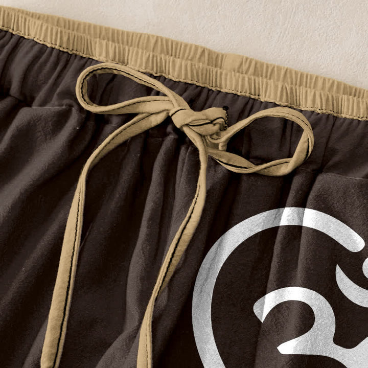 Buddha Stones Damesbroek van 100% Cotton met Zen Om-hartpatroon, elastische Taille en Zakken. - image 5